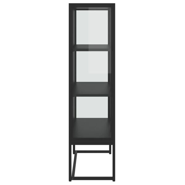 vidaXL Highboard Black 80x35x135 cm Steel and Tempered Glass