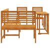 vidaXL Garden Bench Set 4 pcs Brown Solid acacia wood