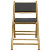 vidaXL 3 Piece Folding Bistro Set with Dark Grey Cushions Bamboo