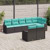 vidaXL Garden Sofa Set Black Poly Rattan