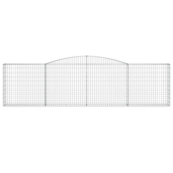 vidaXL Arched Gabion Baskets 7 pcs 400x30x100/120 cm Galvanised Iron