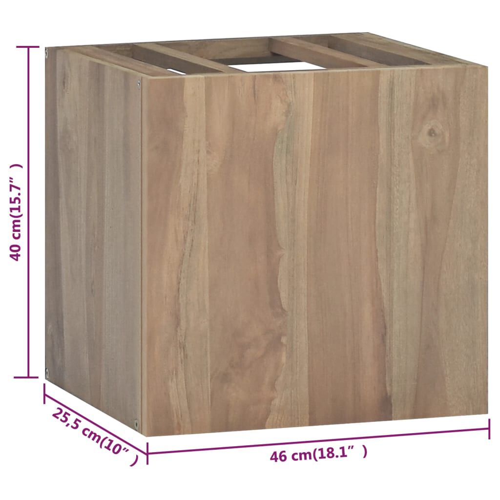 vidaXL Wall-mounted Bathroom Cabinet 46x25.5x40 cm Solid Wood Teak