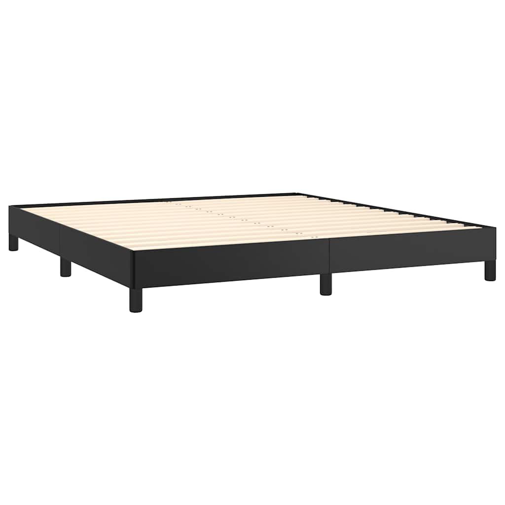 vidaXL Bed Frame without Mattress Black 193x203 cm King Faux Leather