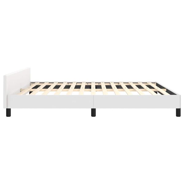 vidaXL Bed Frame without Mattress White California King Faux Leather
