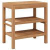 vidaXL Bathroom Vanity Cabinet Solid Teak with Riverstone Sink