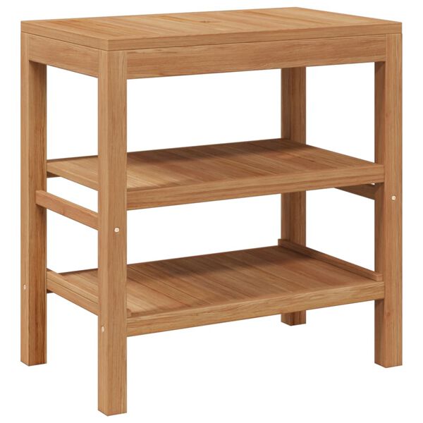 vidaXL Bathroom Vanity Cabinet Solid Teak with Riverstone Sink