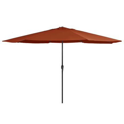 vidaXL Garden Parasol with Metal Pole 390 cm Terracotta