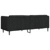vidaXL Sofa 3-Seater Black Fabric