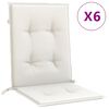 vidaXL Lowback Chair Cushions 6 pcs Melange Cream 100x50x4 cm Fabric