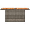 vidaXL Garden Table Grey 100x55x73 cm Poly Rattan and Acacia Wood