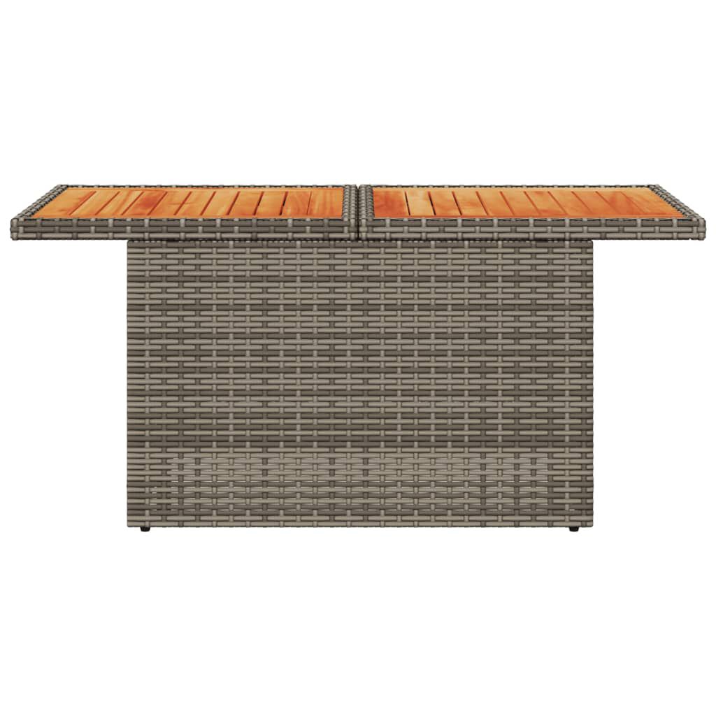 vidaXL Garden Table Grey 100x55x73 cm Poly Rattan and Acacia Wood