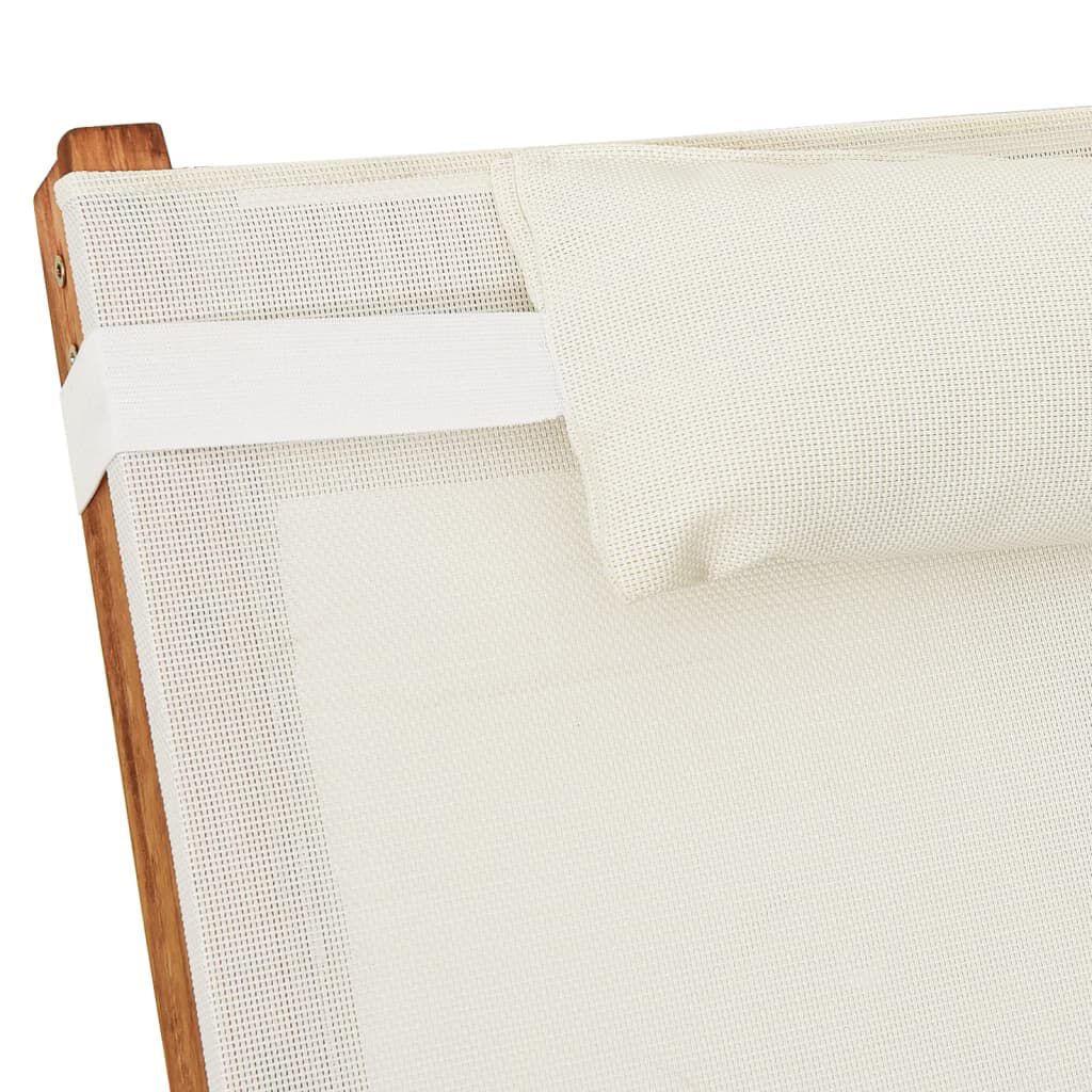 vidaXL Rocking Chair White Textilene and Solid Wood Poplar