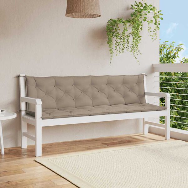 vidaXL Garden Bench Cushion Taupe 200x(50+50)x7cm Oxford Fabric