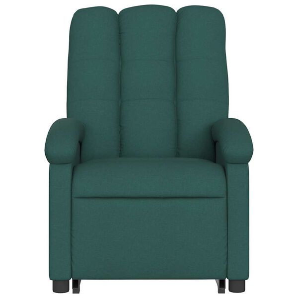 vidaXL Electric Stand up Massage Recliner Chair Dark Green Fabric