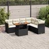 vidaXL 7 Piece Garden Sofa Set with Cushions Black Poly Rattan