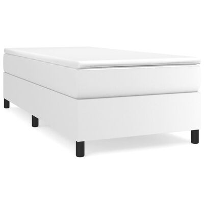 vidaXL Box Spring Bed Frame White 100x203 cm Twin XL Faux Leather