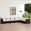 vidaXL 7 Piece Garden Lounge Set with Cushions Poly Rattan Black