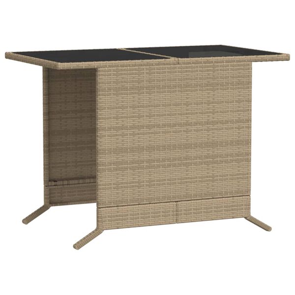 vidaXL 3 Piece Bistro Set with Cushions Beige Poly Rattan