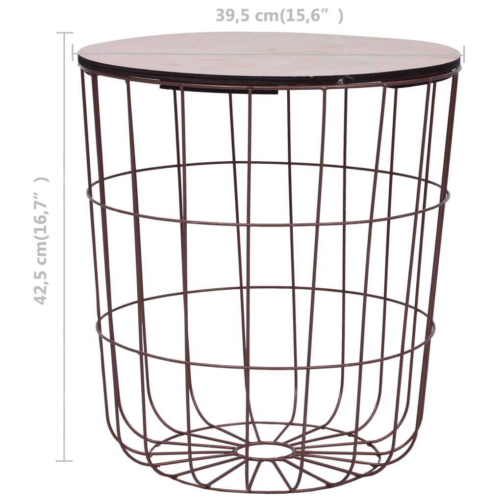 vidaXL Coffee Table Copper ? 39.5 cm MDF