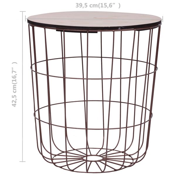 vidaXL Coffee Table Copper ? 39.5 cm MDF