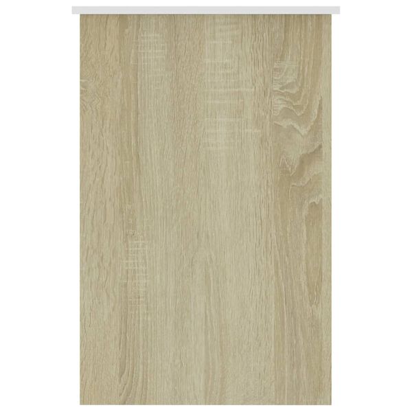 vidaXL Desk White and Sonoma Oak 100x50x76 cm Engineered Wood