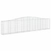 vidaXL Arched Gabion Baskets 8 pcs 400x30x80/100 cm Galvanised Iron