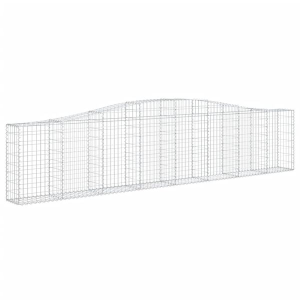 vidaXL Arched Gabion Baskets 8 pcs 400x30x80/100 cm Galvanised Iron