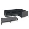 vidaXL 5 Piece Garden Lounge Set with Cushions Poly Rattan Dark Grey