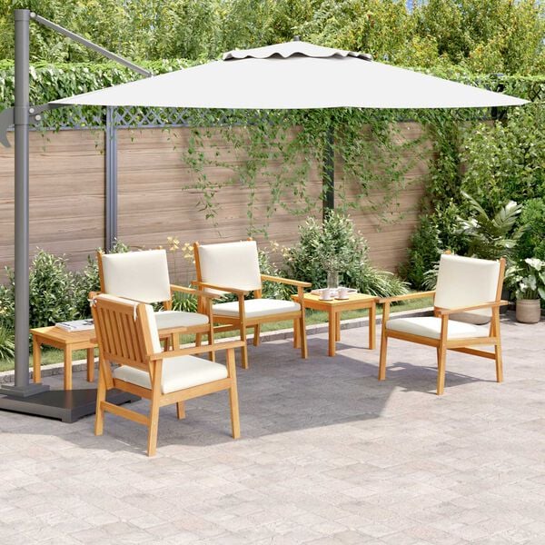 vidaXL 6 Piece Garden Dining Set with Cushions Solid Wood Acacia