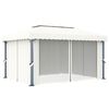 vidaXL Gazebo with Curtain 4x3 m Cream White Aluminium