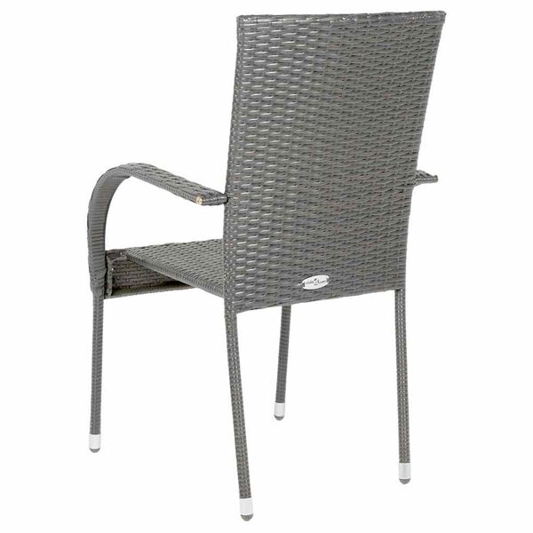 vidaXL Stackable Outdoor Chairs 6 pcs Grey Poly Rattan