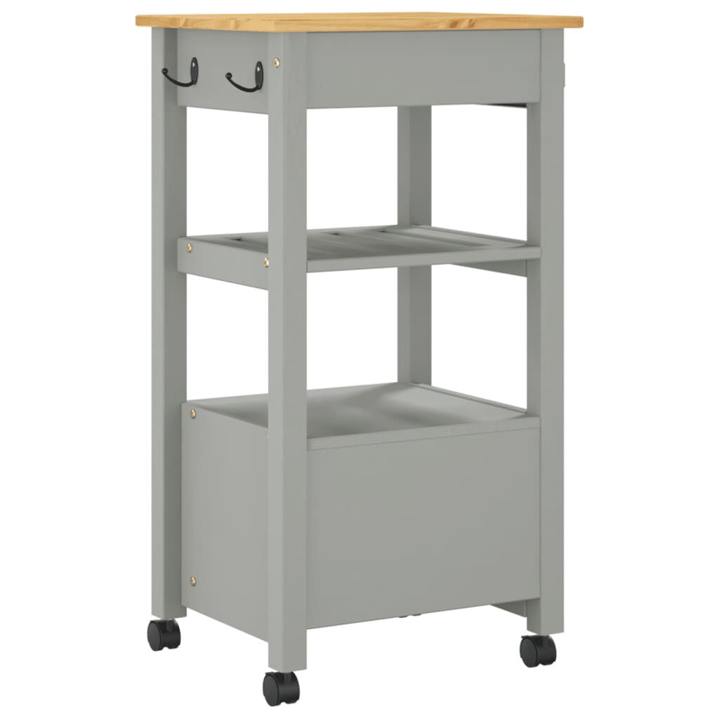 vidaXL Kitchen Trolley MONZA 48x40x90 cm Solid Wood Pine