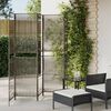 vidaXL Room Divider 5 Panels Grey Poly Rattan
