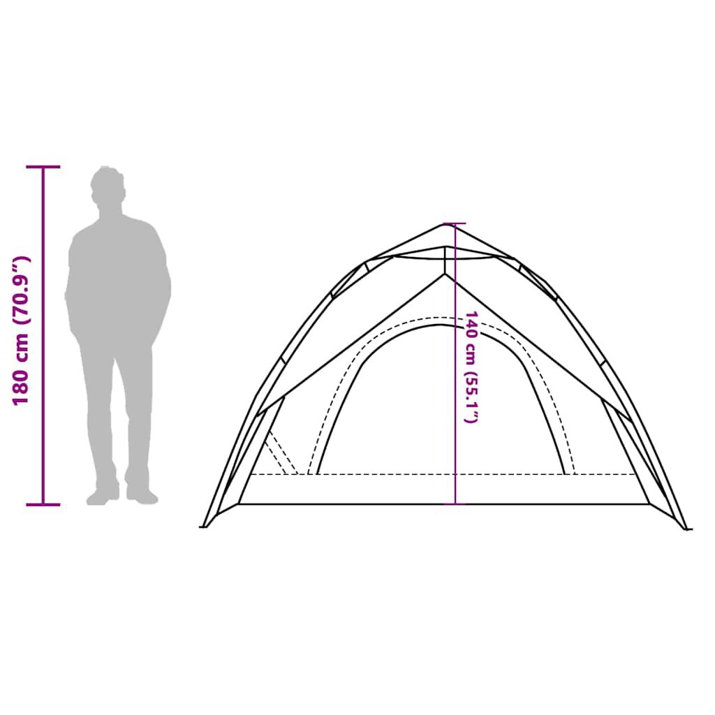 vidaXL Camping Tent Dome 4-Person White Blackout Fabric Quick Release