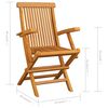 vidaXL Garden Chairs with Black Cushions 6 pcs Solid Teak Wood