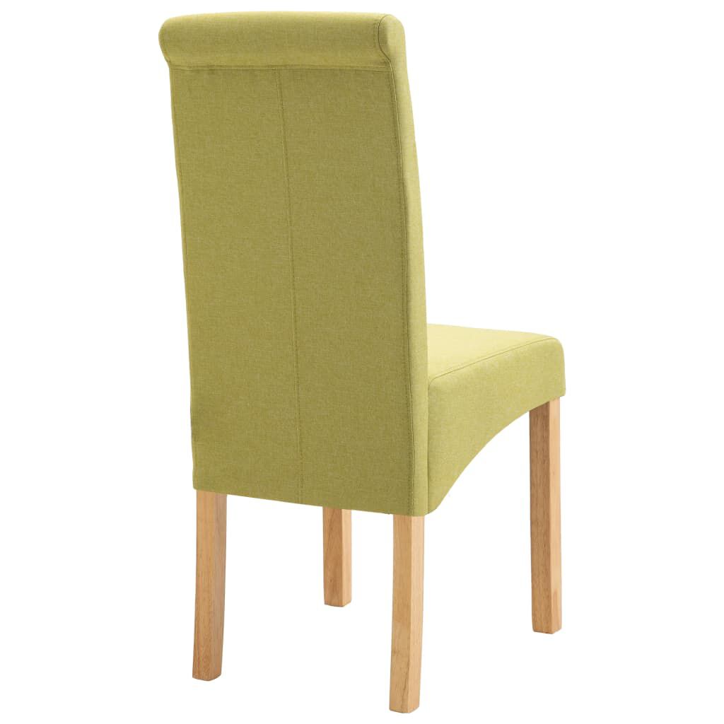 vidaXL Dining Chairs 2 pcs Green Fabric
