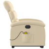 vidaXL Electric Stand up Massage Recliner Chair Cream Fabric