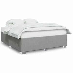 vidaXL Bed Frame without Mattress Light Grey California King Fabric