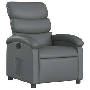 vidaXL Recliner Chair Grey Faux Leather