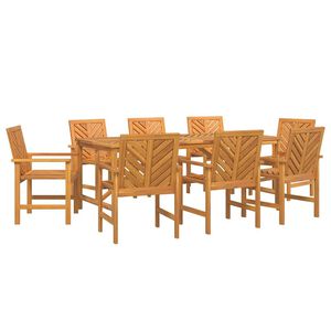 vidaXL Garden Dining Set 9 pcs Brown 200 x 90 x 74 cm