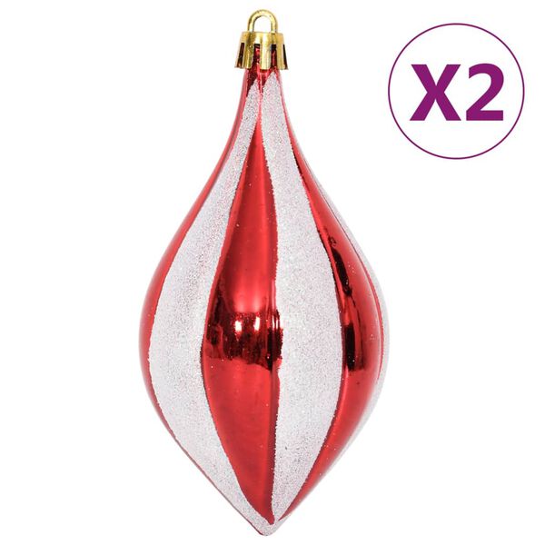 vidaXL 64 Piece Christmas Bauble Set Red and White