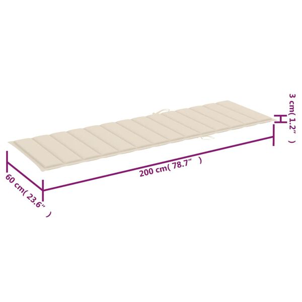 vidaXL Sun Loungers 2 pcs with Table and Cushions Solid Wood Acacia