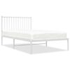 vidaXL Metal Bed Frame without Mattress with Headboard White 100x190cm