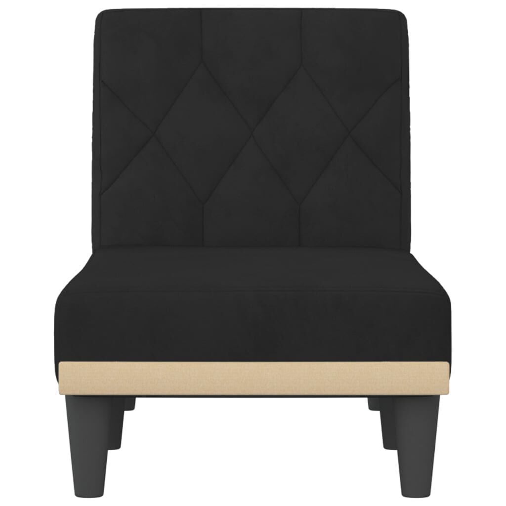vidaXL Chaise Longue Black Velvet