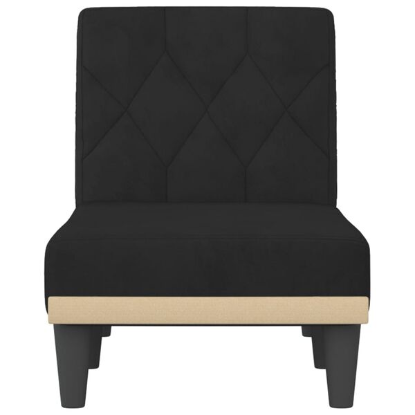 vidaXL Chaise Longue Black Velvet