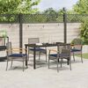 vidaXL Garden Dining Set with Cushion 5 pcs Grey and Black Rattan