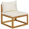vidaXL 8 Piece Garden Lounge Set with Cushion Cream Solid Acacia Wood