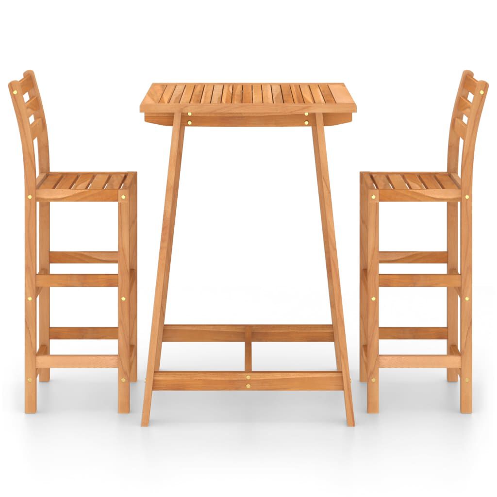 vidaXL 3 Piece Outdoor Bar Set Solid Acacia Wood