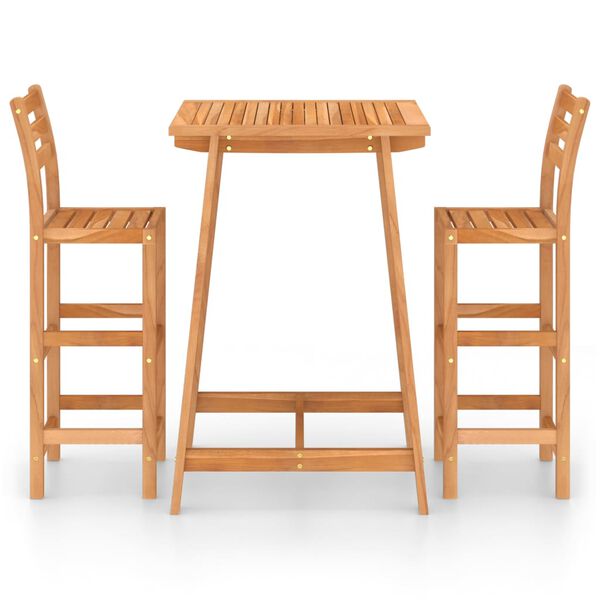 vidaXL 3 Piece Outdoor Bar Set Solid Acacia Wood