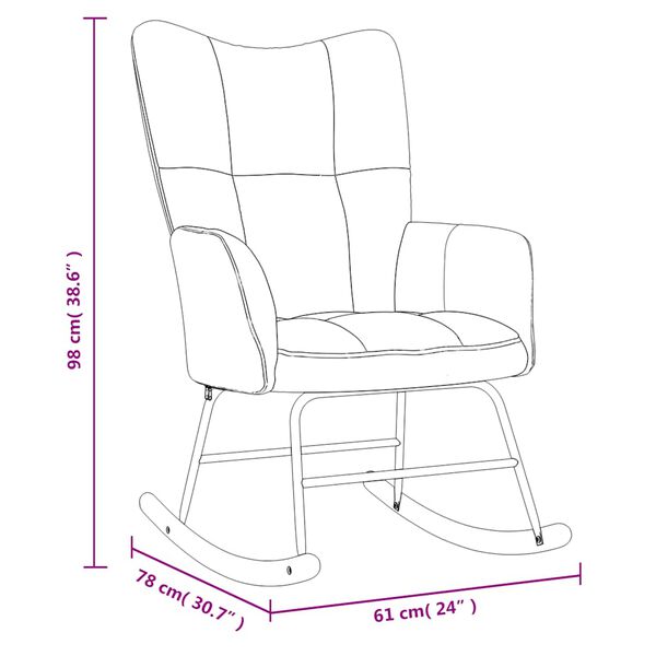 vidaXL Rocking Chair Mustard Yellow Velvet